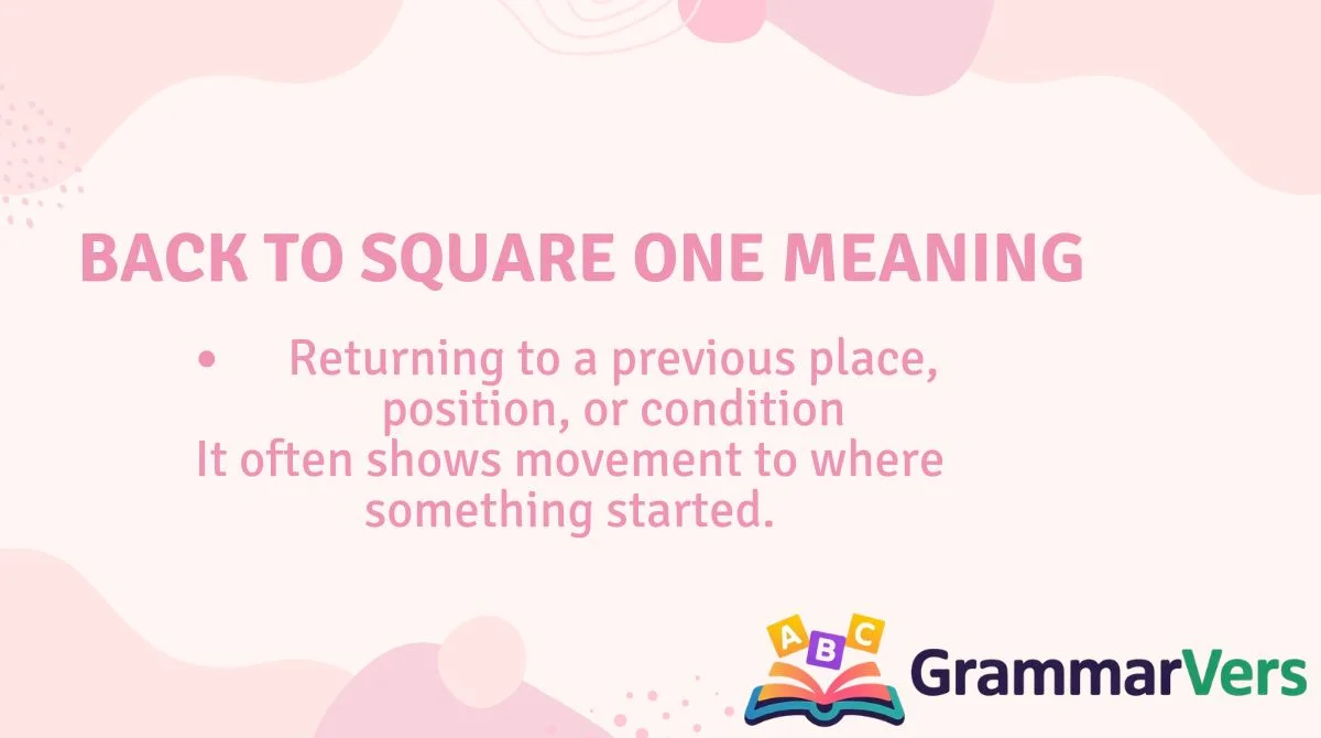 Back to Square One Meaning