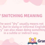 Dry Snitching Meaning
