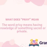 What Does “Privy” Mean
