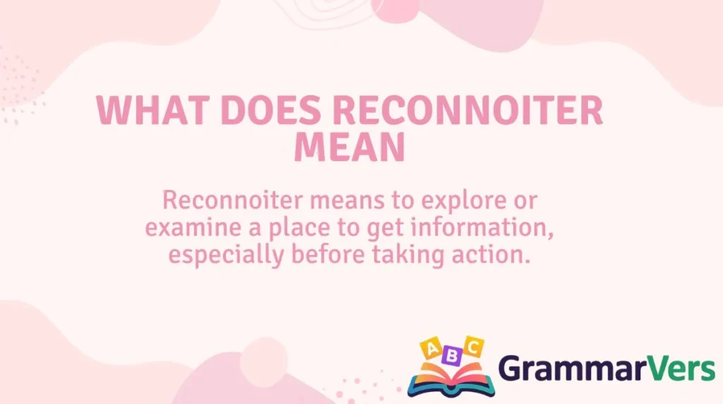 What Does Reconnoiter Mean