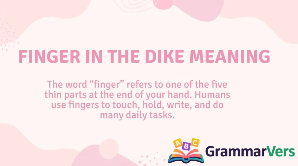 Finger in the Dike Meaning